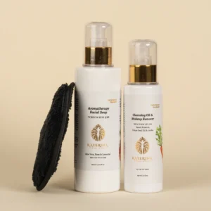 שמן להסרת איפור וסבון פנים +כרית מיקרופייבר | double cleansing