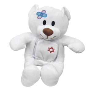 ערכת עזרה ראשונה לילדים עם דובי לבן קטיפתי