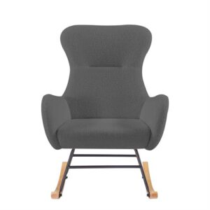 כורסת הנקה נדנדה דגם אוסלו בד בוקלה צבע אפור